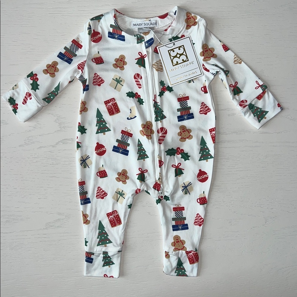 🎄 Mary Square Christmas Holiday Romper 0-3 3-6 6-12 12-18 months
